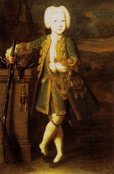 Louis Caravaque Portrait of a boy. Was att. as Peter III or Peter II's portrait, possibly Elizabeth in men's dress oil painting image